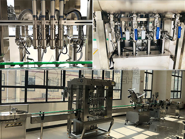 四头芝麻酱灌装旋盖生产线设备及细节