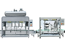  化工桶称重灌装旋盖生产线